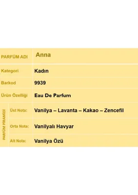 nurxos Anna Kadın Parfüm EDP 30 ML – Oryantal Vanilya Kalıcı Koku - 9939