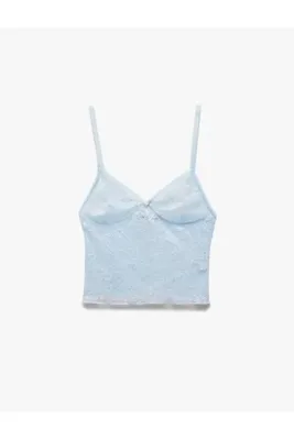 Koton Kalp Yaka İnce Askılı Dantelli Pijama Üstü