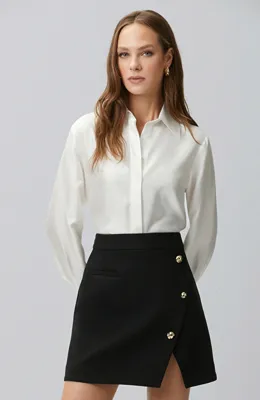 Network Kırık Beyaz Limited İpek Twill Gömlek