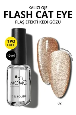 Momo Professional Kalıcı Oje Flash Cat Eye No.2, 10 ml