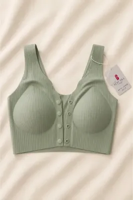 BEST BRA LİNGERİE Best Bra Önden Çıtçıtlı Lazer Kesim Dikişsiz&Balensiz Giyilebilir Sütyen-353