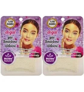 Derma Naturel Bambu Yüz Temizleme Eldiveni MS-32 (2 Li Set)