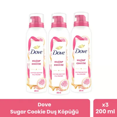 DOVE Sugar Cookie Duş Köpüğü 200 ml x 3 Adet
