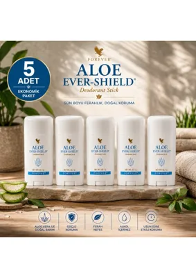 Forever Living Products Aloe Ever-Shield Stick Deodorant (Alüminyum Tuzu İçermez) 5 x 92,1 g