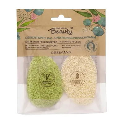 FOR YOUR BEAUTY Temizleme ve Peeling Süngeri 2'li