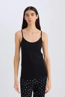 Defacto Pamuklu Ince Askılı Siyah Iç Atlet-fall In Love M6858az25sp
