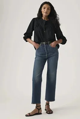 Levis Ribcage Straight Ankle Analyze This Ltw Dark Indigo Kadın Jean