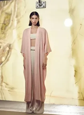 Nazlı Ceren Rache Kaftan Salmon Pink