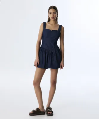 Twist KARE YAKA JEAN ELBİSE