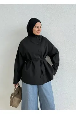 MODA AKSA 7788 BAĞCIKLI DİK YK CEKET SİYAH