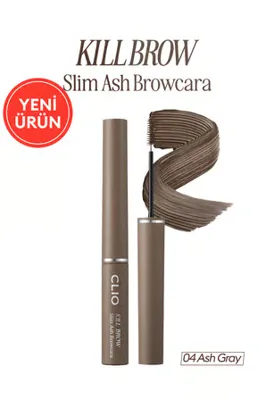 CLIO Ultra İnce Fırçalı, Yoğun Pigmentli Kaş Maskarası CLIO Kill Brow Slim Ash Browcara (04 Ash Gray)