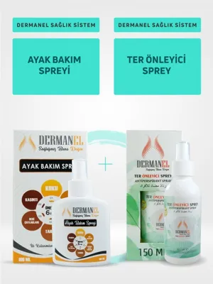 Dermanel Ayak Bakım Spreyi 100 ML + Dermanel Ter Önleyici Sprey 150 ML