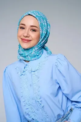 Modakaşmir Çark Çiçek Desen Bambu Eşarp