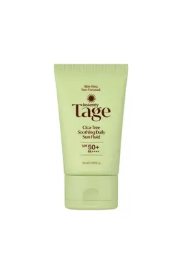 Korendy Tage - Cica-Tree Soothing Daily Sun Fluid SPF50+ PA++++ 50ml - %51,5 Çay Ağacı Yaprağı Sulu Hafif Dokulu Güneş Kremi