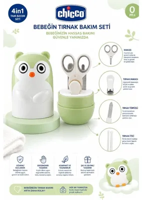 TeknoKapsül Chicco Bebek Tırnak Bakım Seti-Baykuş Yeşil