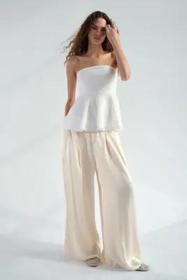 H&M Geniş Saten Pantolon