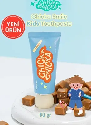 Kundal Renkli, Çürüklere Karşı Etkili Çocuk Diş Macunu KUNDAL Chicka Smile Kids Toothpaste (Caramel)