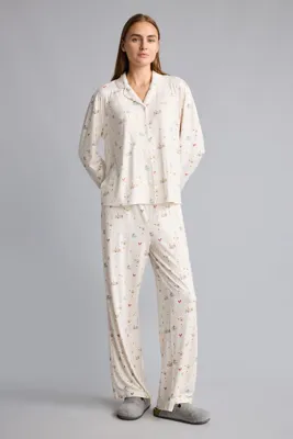 DeFacto Regular Fit Desenli 2'li Pijama Takımı