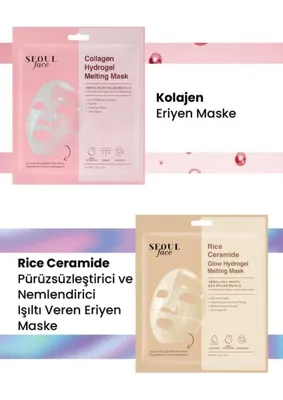 Dermal Kolajen ve Pirinç Nemlendirici Pürüzsüzleştirici Eriyen Maske Seti Kore Maske Seti 34 Gr.