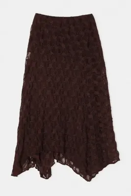 Drop by TrendyolMilla Kahverengi Dantelli Astarlı Etek TDRSS26ET00051