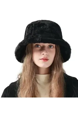 SEZGİN HOME Kadın Peluş Şapka Bucket Model Kış Foter Şapka