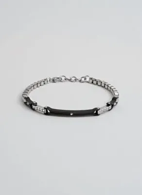 So Chic Zirkon Taş Detaylı 19 Cm Çelik Erkek Bileklik