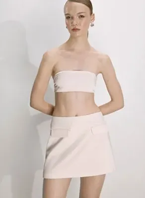 Nazlı Ceren Marde Mini Etek Toz Pembe