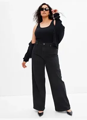 GAP High Rise Stride Wide-Leg Jean Pantolon 