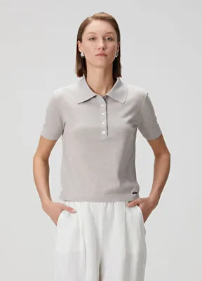 Kiton Açık Mavi Polo Yaka Triko