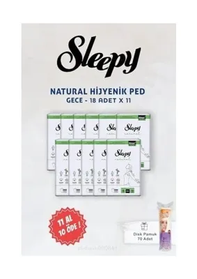 Ism Prime Prime Natural Ultra Hijyenik Ped 11 Al 10 Öde Gece 18 Li ve Disk Pamuk 70 Li