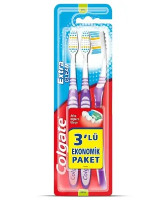 Colgate Diş Fırçası Extra Clean 2+1 Ekonomik Paket