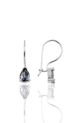 Söğütlü Silver Gümüş Mistik Taşlı Damla Modeli Çengelli Küpe Sgtl10119mistik