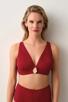 SUWEN Mika V Kesim Üçgen Balensiz Bralet Bikini Üst