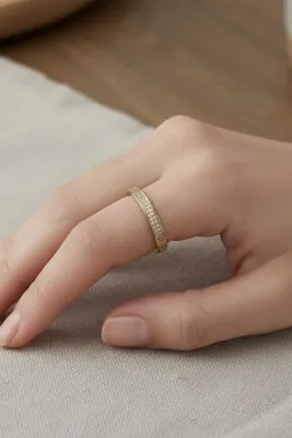 XUPING JEWELRY STİL İNCİSİ/XUPING JEWELRY YARIM TAMTUR ZİRKON TAŞLI YÜZÜK (LÜTFEN SİPARİŞ VERMEDEN ÖNCE BEDEN TABLOSUNU MUTLAKA İNCELEYEREK SİPARİŞ VERİNİZ.)
