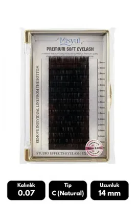 Misyul 0.10C Natural Kıvrım 10 Mm Soft Eyelash Doğal İ̇Pek Kirpik 16'Lı
