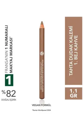 Yves Rocher 1.1 g Kahve Tahta Dudak Kalemi Saten Bitişli Kremsi Formül Uzun Süre kalıcı