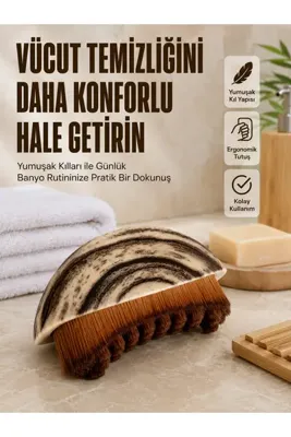 Generic Yumuşak Kıllı Masaj Fırçası Vücut Temizleme Banyo Fırçası Ergonomik Tasarım