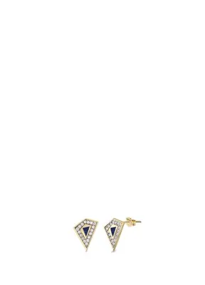 RITA Fine Jewelry Lapis Lazuli Origami 14 Ayar Altın Kadın Küpe