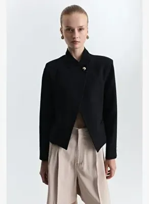 Antioch Dik Yaka Tek Düğme Blazer Ceket