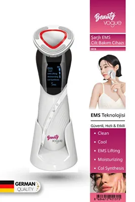 Beauty Vogue Şarjlı RF EMS Cilt Bakım Cihazı Yüz Sıkılaştırıcı Lifting Işık Terapi Profesyonel Ultra Etkili