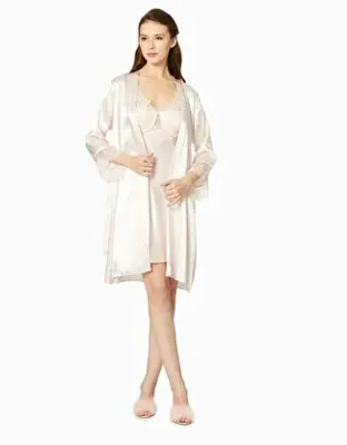 Pierre Cardin Saten Gecelik Sabahlık Pijama Takım Şort Takım 6'lı Gelin Çeyiz Seti - 6040