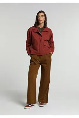 Colins Regular Fit Yüksel Bel Geniş Paça Kadın Kahverengi Pantolon