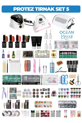 OceanCare Profesyonel Protez Tırnak Seti - High Quality - Başlangıç Orta İleri Seviye Ocean & Misyul Set-5