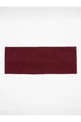 Jeevee Bordo %100 Pamuklu Eni Geniş Esnek Yumuşak Saç Bandı Bandana Yoga Saç Aksesuarı 9cm