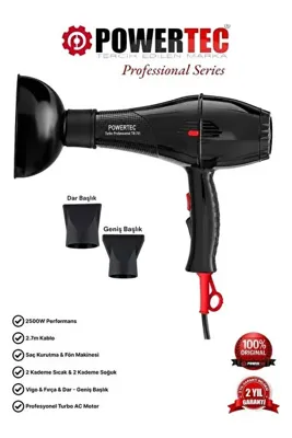 Powertec TR-701 + Vigo Başlıklı Fön Makinesi Saç Kurutma