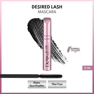 Note Cosmetics Note Desired Lash Mascara Uzunluk ve Yoğun Hacim Etkili Maskara - Siyah