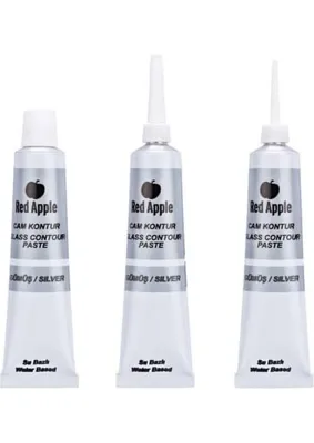 Apple Red Apple Cam Kontur Boyası 25 ml Gümüş