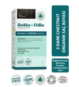 Robin & Odin Robin&Odin Organik Amonyaksız Silikonsuz Parabensiz Meyve Ekstresi İçeren Vegan Saç Boyası 6 Dark Blonde / Koyu Sarı
