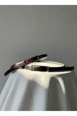 coaksco Kadın 2 Renk Vintage Bordo&Siyah Set Kemer-D