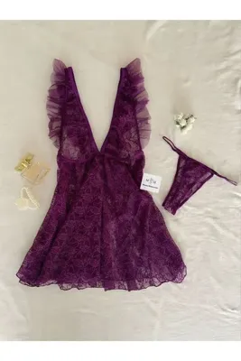 MH Moony Homewears Mor Afrodit Fantezy Gecelik Seti